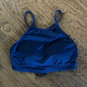 Lands' End Size 10 Navy High-Neck Swim Bikini Top